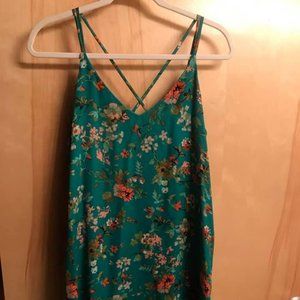 Green Floral Print Dress